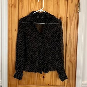 Ultra sheer black INC blouse